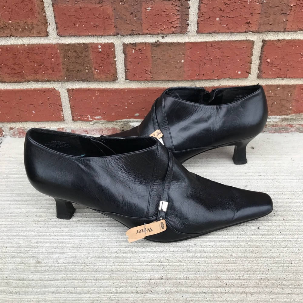 Enzo Angiolini Kaslow Black Leather Booties 7.5M